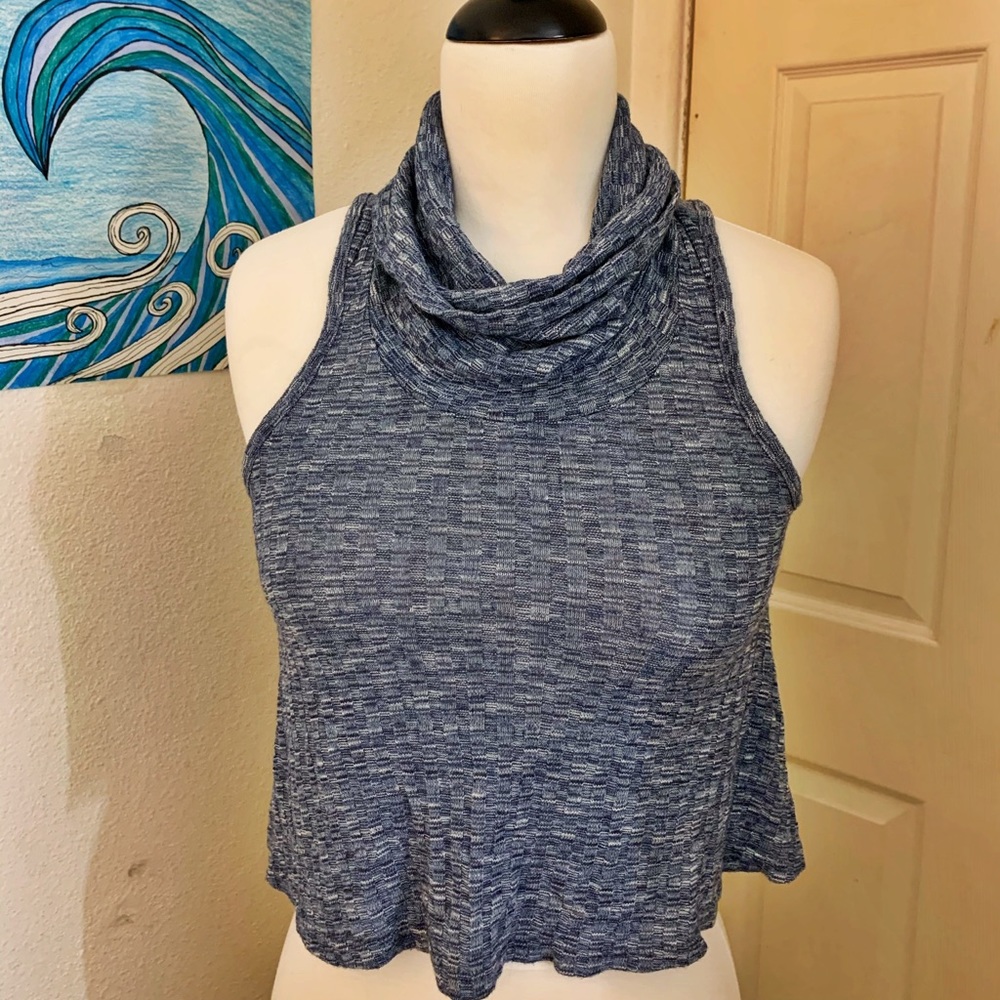 Rue 21 Blue Cowl Neck Crop Tank Top- X-Small